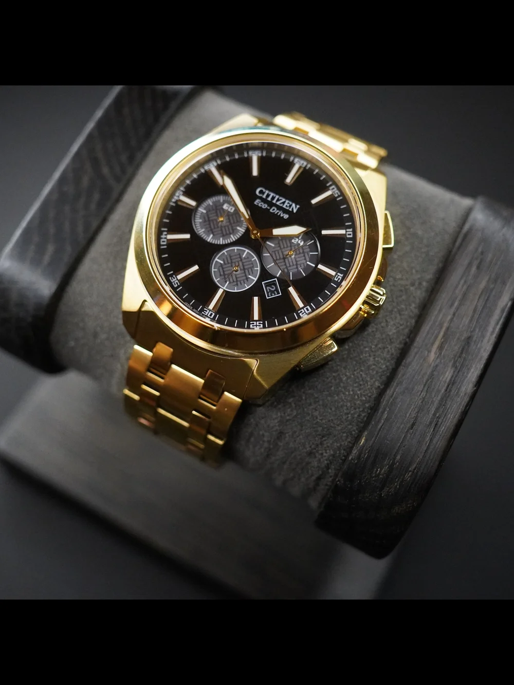 Citizen Eco-Drive Peyton CA4512-50E Gold Tone Chronograph Sapphire Watch